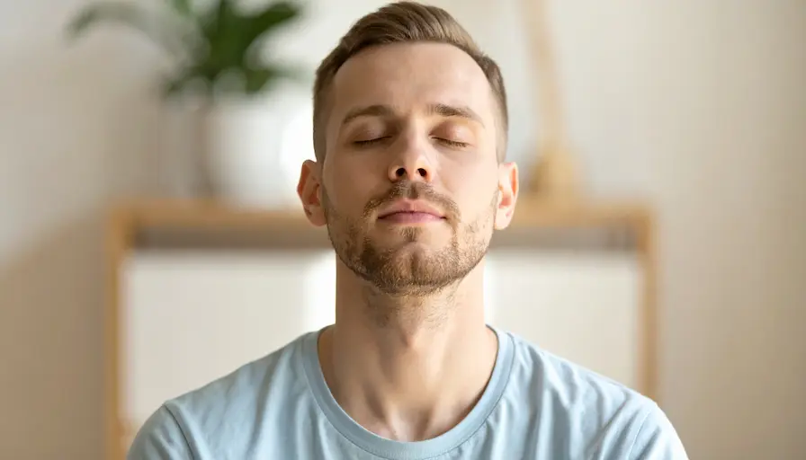 Hombre en calma mostrando cómo practicar la liberación emocional