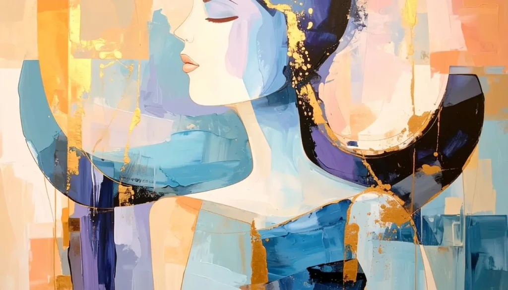 Ilustración artística que refleja los Cambios Conductuales de la Ansiedad a través de una figura femenina y una paleta de colores vibrantes.