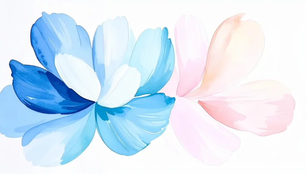 Dos flores entrelazadas, una en tonos azules y otra en tonos rosados, simbolizan los aspectos positivos y los desafíos del mindfulness.