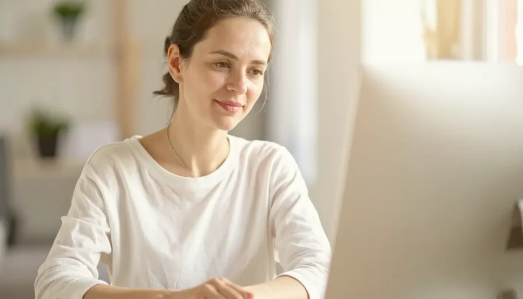 Persona adulta en un espacio tranquilo durante un proceso de acompañamiento para adultos con ansiedad en línea