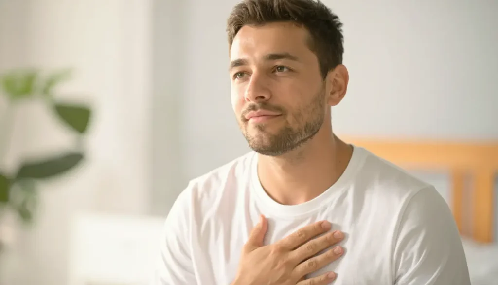 Persona adulta en un momento de calma y autorregulación durante el Curso Taller de Ansiedad para Adultos